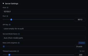 Inferencing Settings + 5 layer cache