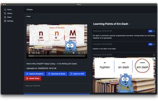Watch and take notes, generate AI summaries