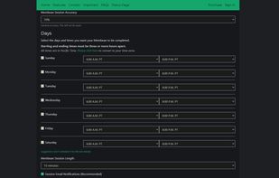 User settings page after purchase