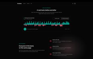 Audio comparison player and band collaboration features.