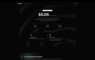 Pricing page showing pay-per-minute plans.