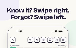 Know it? Swipe right. Forgot Swipe left.