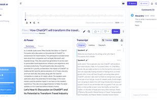 Vocol Workspace for AI Transcription and Collaboration on Files