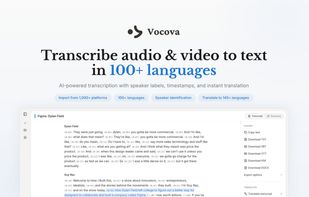 Transcribe audio and video to text in 100+ languages 