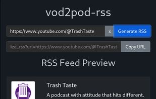 vod2pod-rss screenshot 1
