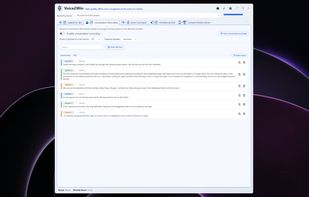 Conversation recording with continuous transcription and speaker recognition.