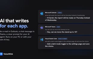 The AI clean-up adapts to the app you're in: an email in Outlook, a chat message in Teams, a prompt in VS Code.