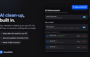 The built-in AI models that run on your PC, in the AI Enhancement settings.