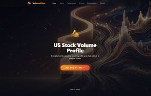 VolumeEdge homepage featuring high-precision Volume Profile and visual financial research terminal for swing traders.
