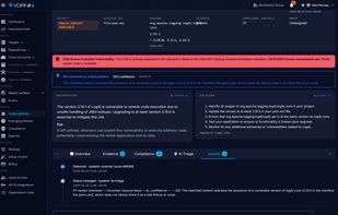 Finding detail with AI triage, remediation steps and false positive scoring.