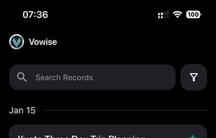 Intuitive Dashboard: Organize your voice notes effortlessly.