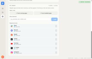 My Library: register apps and sites in advance so they are one tap away when creating a block.