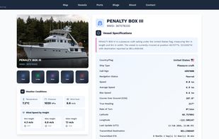 Vessel page in Voyage Radar site