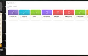 Notebooks overview with the color-coded visual stamp categories.