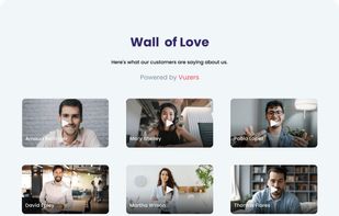 Wall of love with video testimonials