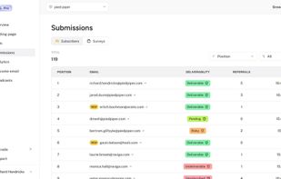 Waitlister submission in waitlist dashboard