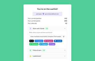 Waitlister thank-you page example