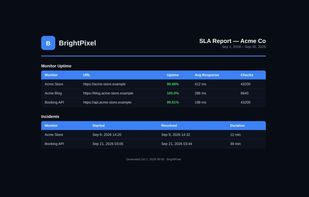 Monthly SLA Reports