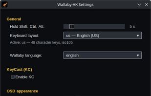 Configuration dialog.