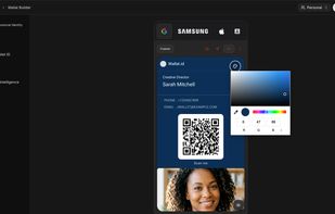 The wallet editor opens the moment you sign up. Click anything to edit it — no forms, no complexity. Change colors, update your photo, adjust details, all by clicking directly on what you see. What you edit is exactly what appears in the wallet.