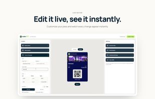 Customize your pass and watch every change appear instantly.