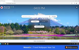 Discover breathtaking destinations like Mount Fuji right from your browser's new tab.