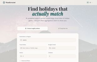 wanderscout search - roughly know where