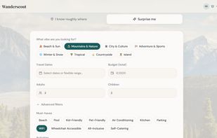 wanderscout search - surprise me search by vibe