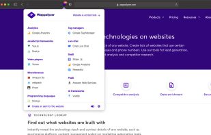 Wappalyzer screenshot 1