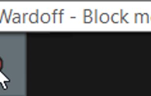 Wardoff tray icon showing the current Block mode status.