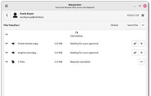 Warpinator screenshot 1