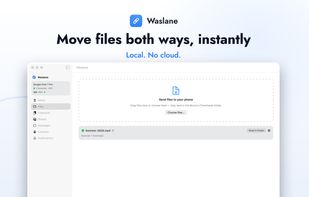 File transfer in both directions by drag and drop, with progress and transfer speed.