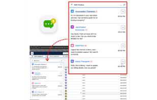 SMS Chat box utility highlighting unread customer messages.