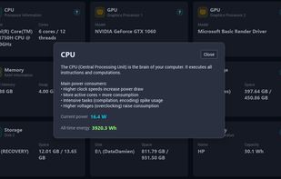 System details & component total impact
