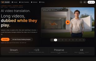 Homepage: sample dubs with a language switcher