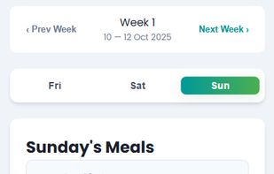 Daily meal plan