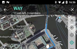 Android: map view showing the group members