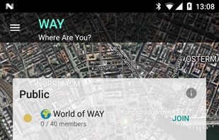 Android: Home screen, listing your public and private groups