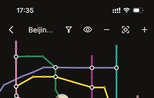 Beijing metro map with landmarks marked directly on the network.