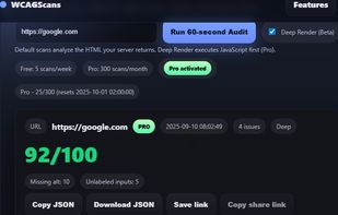 WCAGScans screenshot 1