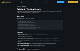 Developer page: free keyless REST API, OpenAPI spec and hosted MCP server