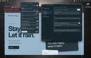 Settings screen with all options