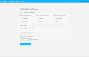 Data field selection (under profile tab)