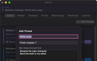 Adding a new thread with its next tasks