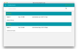 Web Archiving Integration Layer (WAIL) screenshot 1