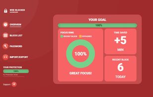  OVERVIEW ? DAILY PULSE

Focus Ring — green balance = you're holding discipline, red = impulses are winning

Time Saved — counts the hours you've reclaimed for real work

Recent Block — see how many times you tried to access a blocked site today