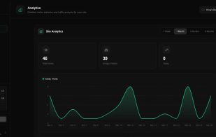 One-click publish with built-in visitor analytics and page view tracking.