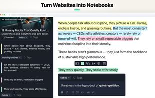 Turn Websites into Notebooks