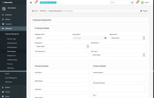 Employee details form