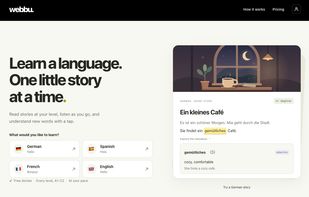 Webbu offers short stories to learn languages
